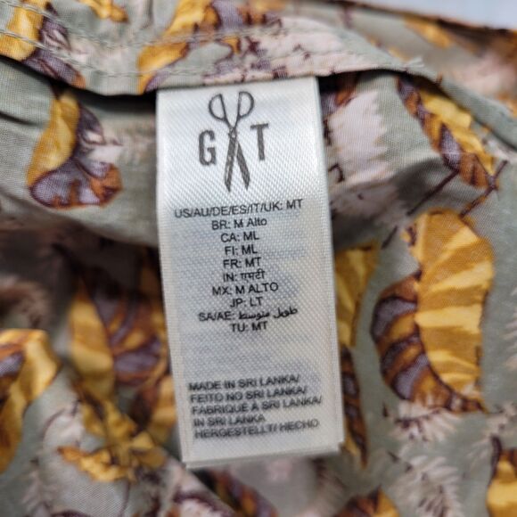 Goodthreads Men’s Standard Shirt Brown Shirt Autumn Leaves Pattern Button-Up MT - Picture 9 of 12